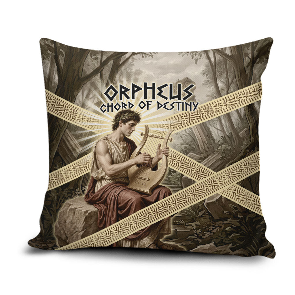 Orpheus Greek Mythology Lyre Musician Pillow Cover Vintage Ancient Greek Meander Classical Statue