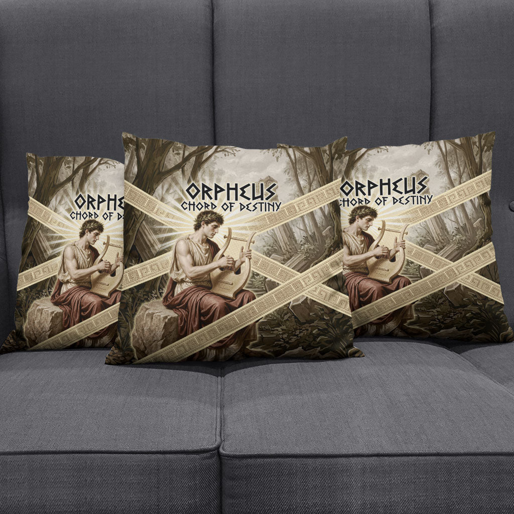 Orpheus Greek Mythology Lyre Musician Pillow Cover Vintage Ancient Greek Meander Classical Statue