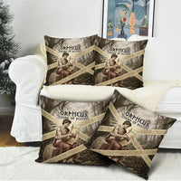 Orpheus Greek Mythology Lyre Musician Pillow Cover Vintage Ancient Greek Meander Classical Statue