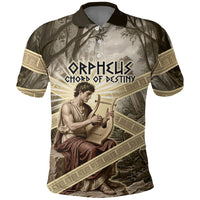 Orpheus Greek Mythology Lyre Musician Polo Shirt Vintage Ancient Greek Meander Classical Statue