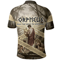 Orpheus Greek Mythology Lyre Musician Polo Shirt Vintage Ancient Greek Meander Classical Statue