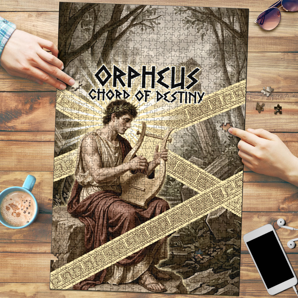 Orpheus Greek Mythology Lyre Musician Puzzle Vintage Ancient Greek Meander Classical Statue