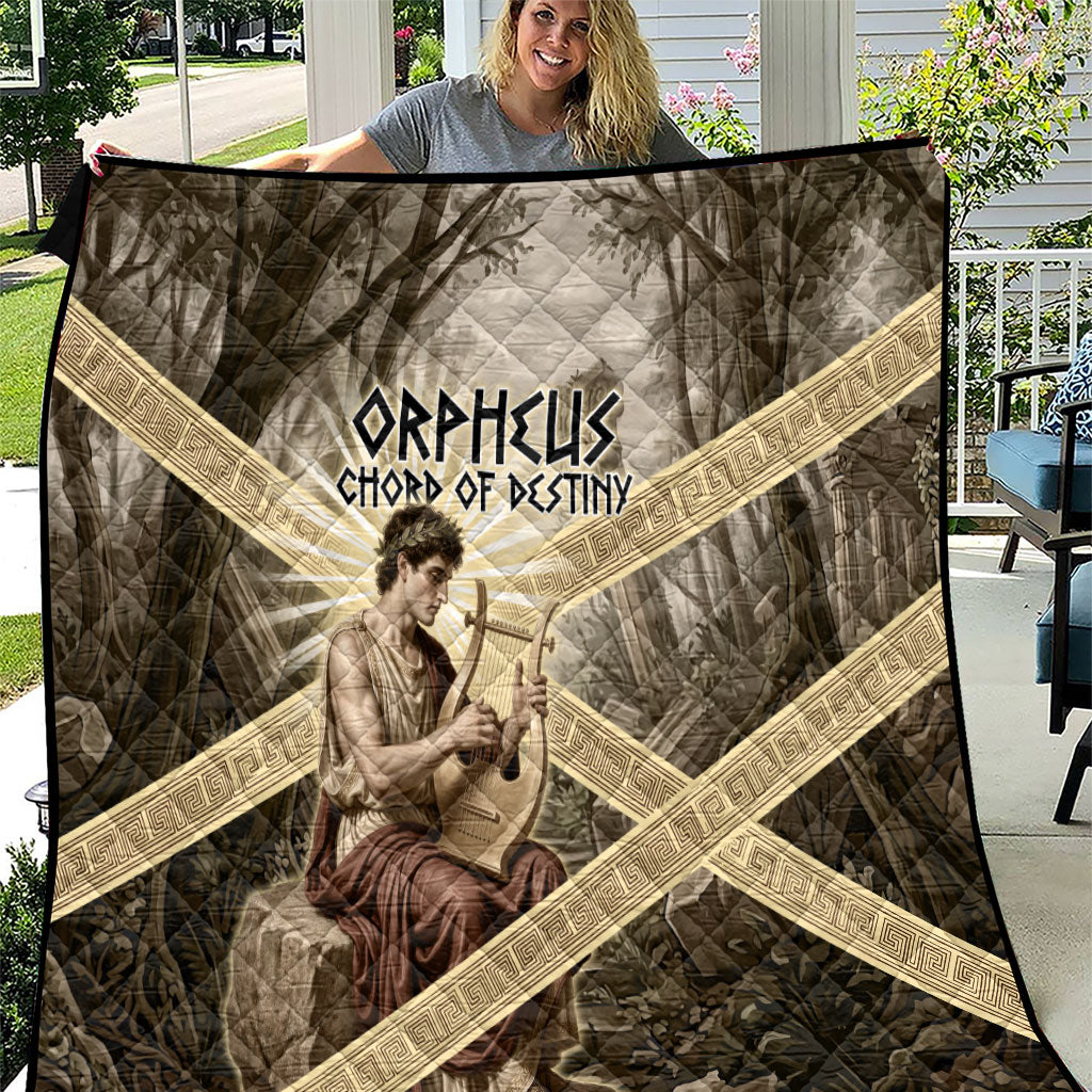 Orpheus Greek Mythology Lyre Musician Quilt Vintage Ancient Greek Meander Classical Statue