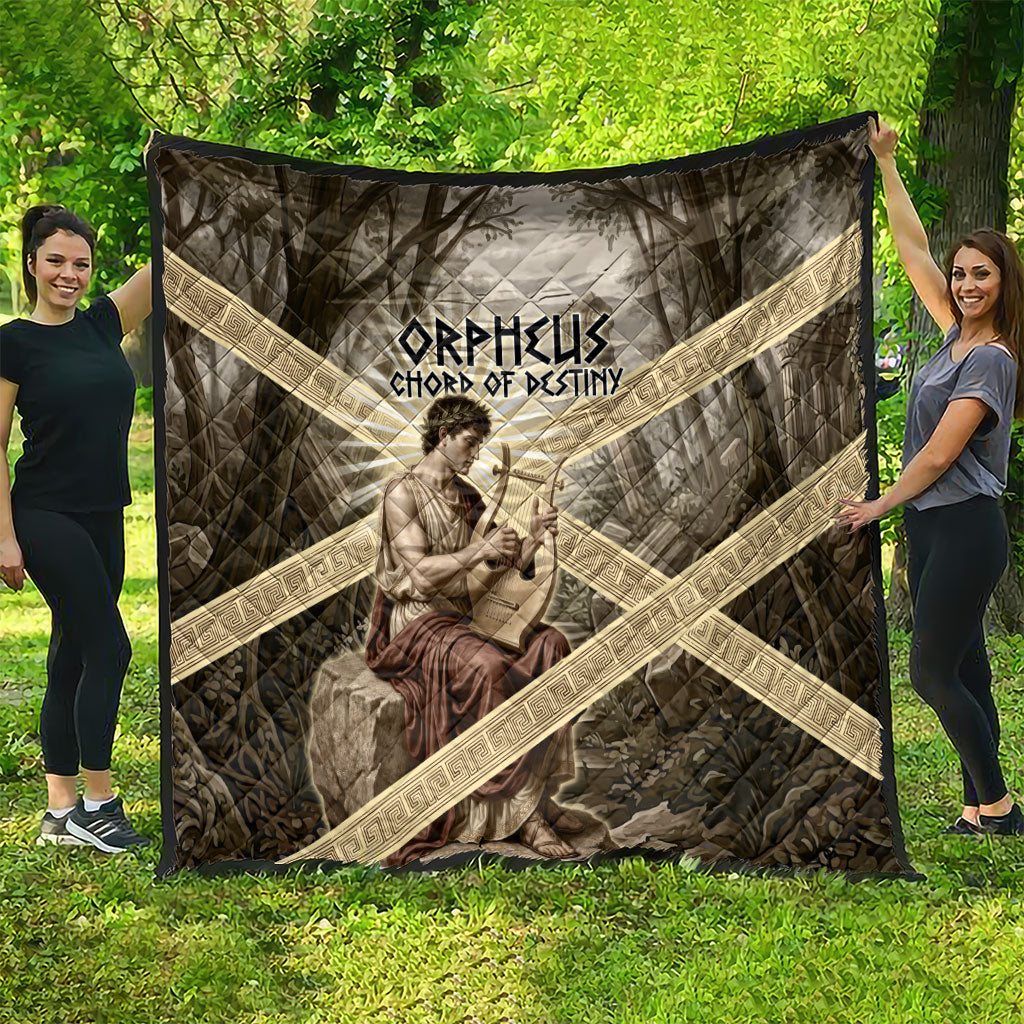 Orpheus Greek Mythology Lyre Musician Quilt Vintage Ancient Greek Meander Classical Statue