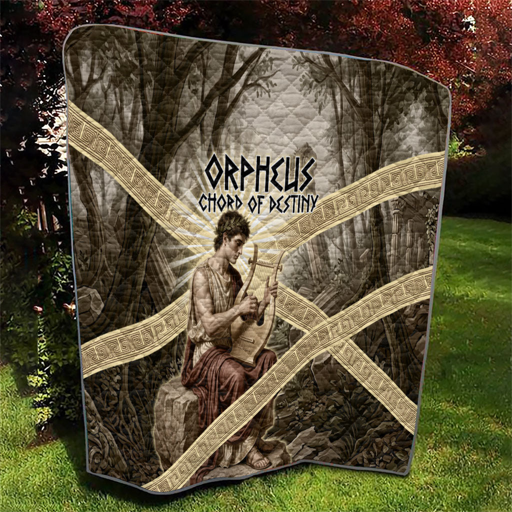 Orpheus Greek Mythology Lyre Musician Quilt Vintage Ancient Greek Meander Classical Statue
