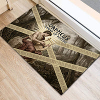 Orpheus Greek Mythology Lyre Musician Rubber Doormat Vintage Ancient Greek Meander Classical Statue