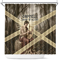 Orpheus Greek Mythology Lyre Musician Shower Curtain Vintage Ancient Greek Meander Classical Statue