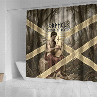 Orpheus Greek Mythology Lyre Musician Shower Curtain Vintage Ancient Greek Meander Classical Statue