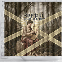 Orpheus Greek Mythology Lyre Musician Shower Curtain Vintage Ancient Greek Meander Classical Statue