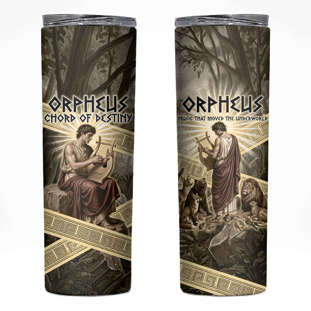 Orpheus Greek Mythology Lyre Musician Skinny Tumbler Vintage Ancient Greek Meander Classical Statue