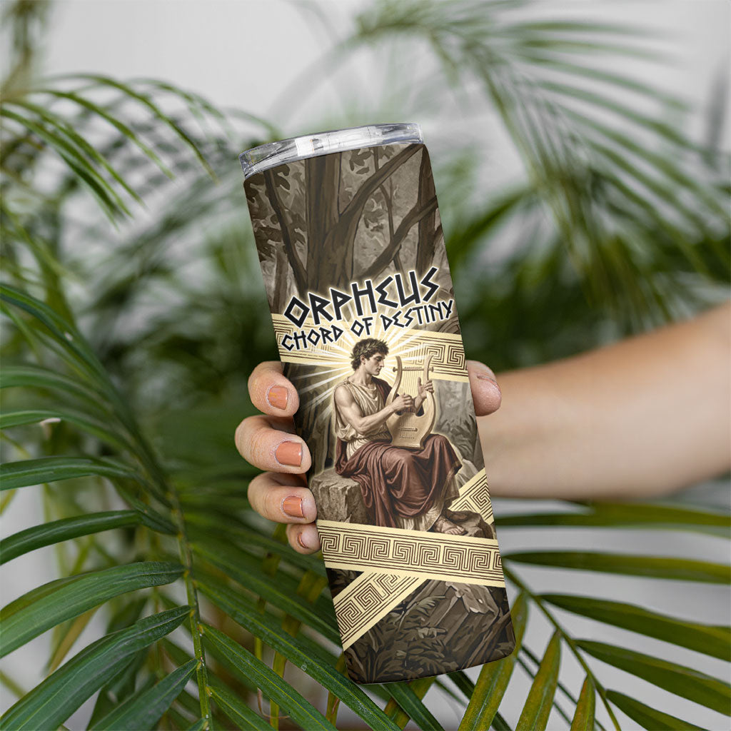 Orpheus Greek Mythology Lyre Musician Skinny Tumbler Vintage Ancient Greek Meander Classical Statue