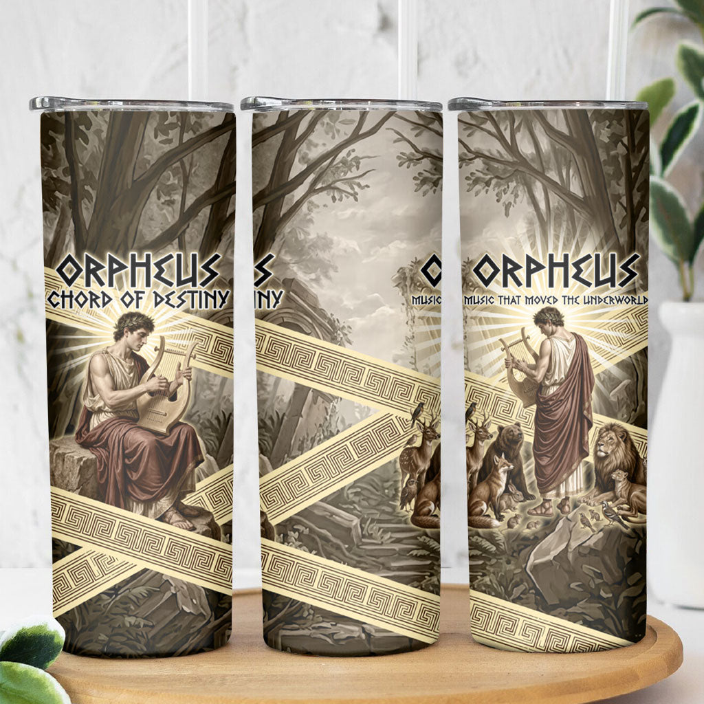 Orpheus Greek Mythology Lyre Musician Skinny Tumbler Vintage Ancient Greek Meander Classical Statue