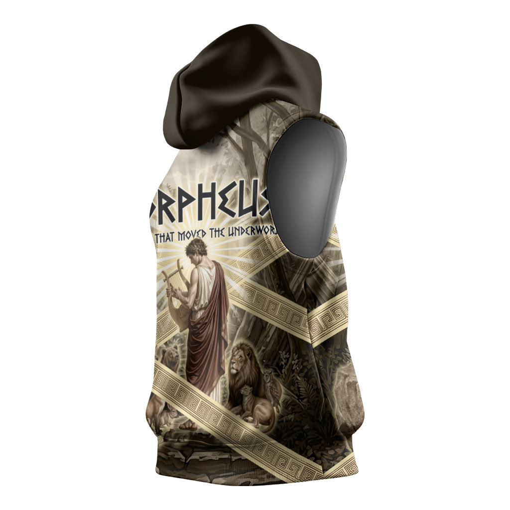 Orpheus Greek Mythology Lyre Musician Sleeveless Hoodie Vintage Ancient Greek Meander Classical Statue