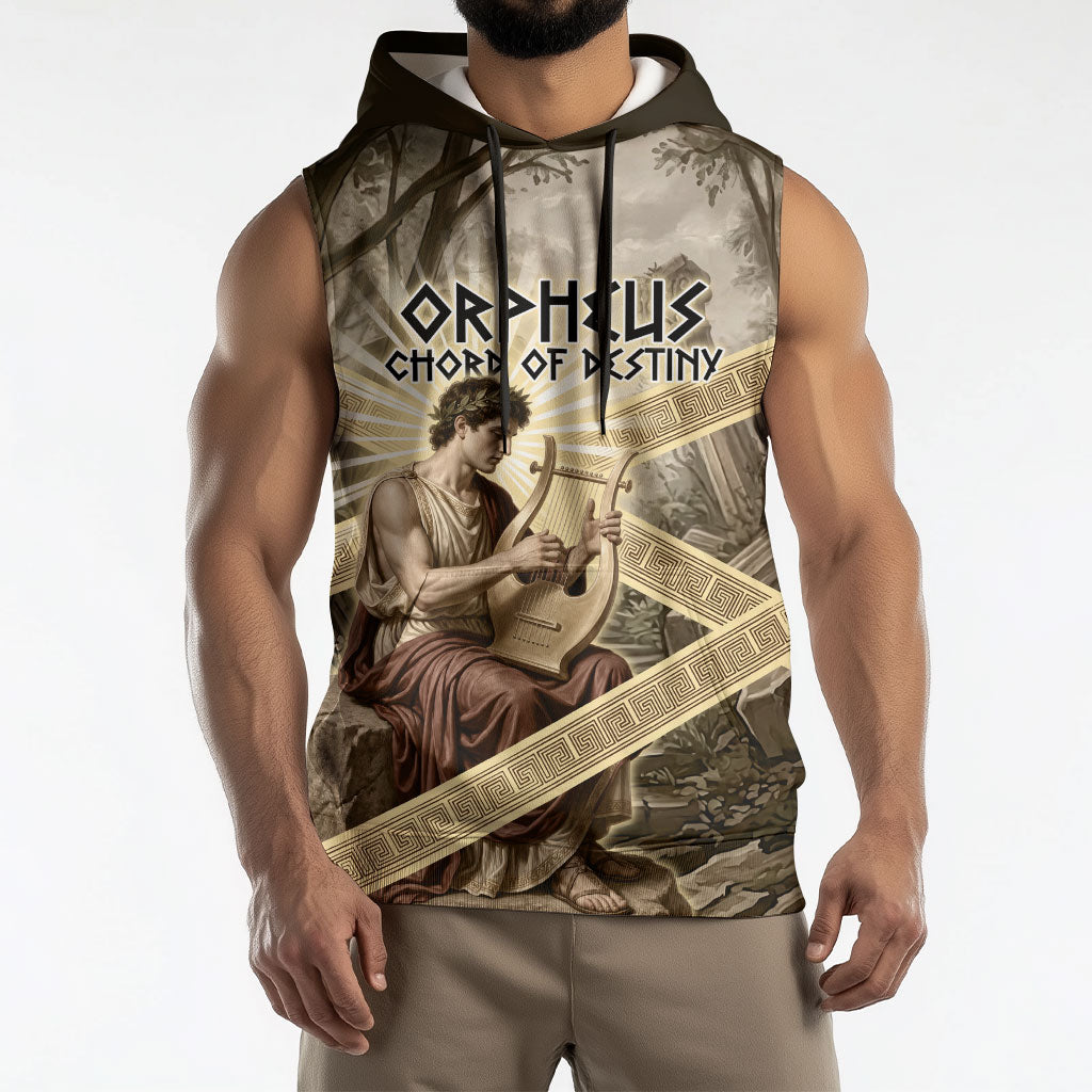 Orpheus Greek Mythology Lyre Musician Sleeveless Hoodie Vintage Ancient Greek Meander Classical Statue