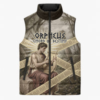 Orpheus Greek Mythology Lyre Musician Sleeveless Puffer Jacket Vintage Ancient Greek Meander Classical Statue