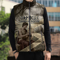 Orpheus Greek Mythology Lyre Musician Sleeveless Puffer Jacket Vintage Ancient Greek Meander Classical Statue