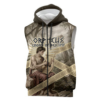 Orpheus Greek Mythology Lyre Musician Sleeveless Zip Hoodie Vintage Ancient Greek Meander Classical Statue