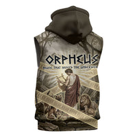 Orpheus Greek Mythology Lyre Musician Sleeveless Zip Hoodie Vintage Ancient Greek Meander Classical Statue