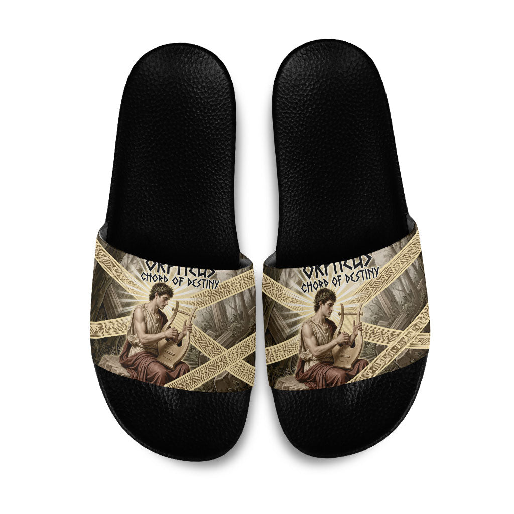 Orpheus Greek Mythology Lyre Musician Slide Sandals Vintage Ancient Greek Meander Classical Statue