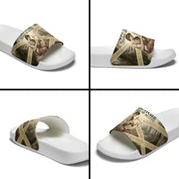 Orpheus Greek Mythology Lyre Musician Slide Sandals Vintage Ancient Greek Meander Classical Statue