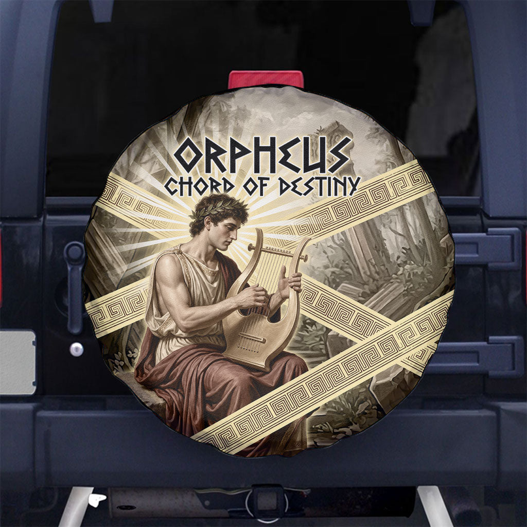 Orpheus Greek Mythology Lyre Musician Spare Tire Cover Vintage Ancient Greek Meander Classical Statue