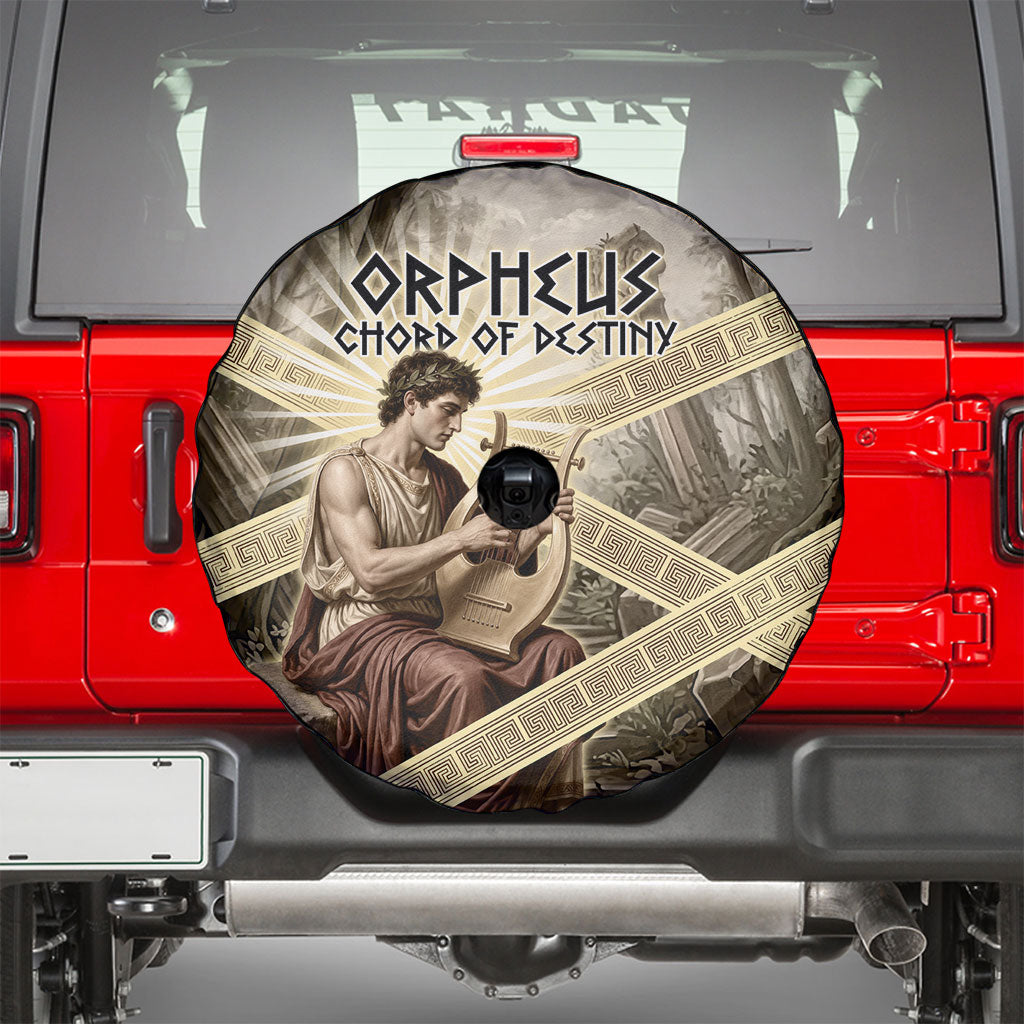 Orpheus Greek Mythology Lyre Musician Spare Tire Cover Vintage Ancient Greek Meander Classical Statue