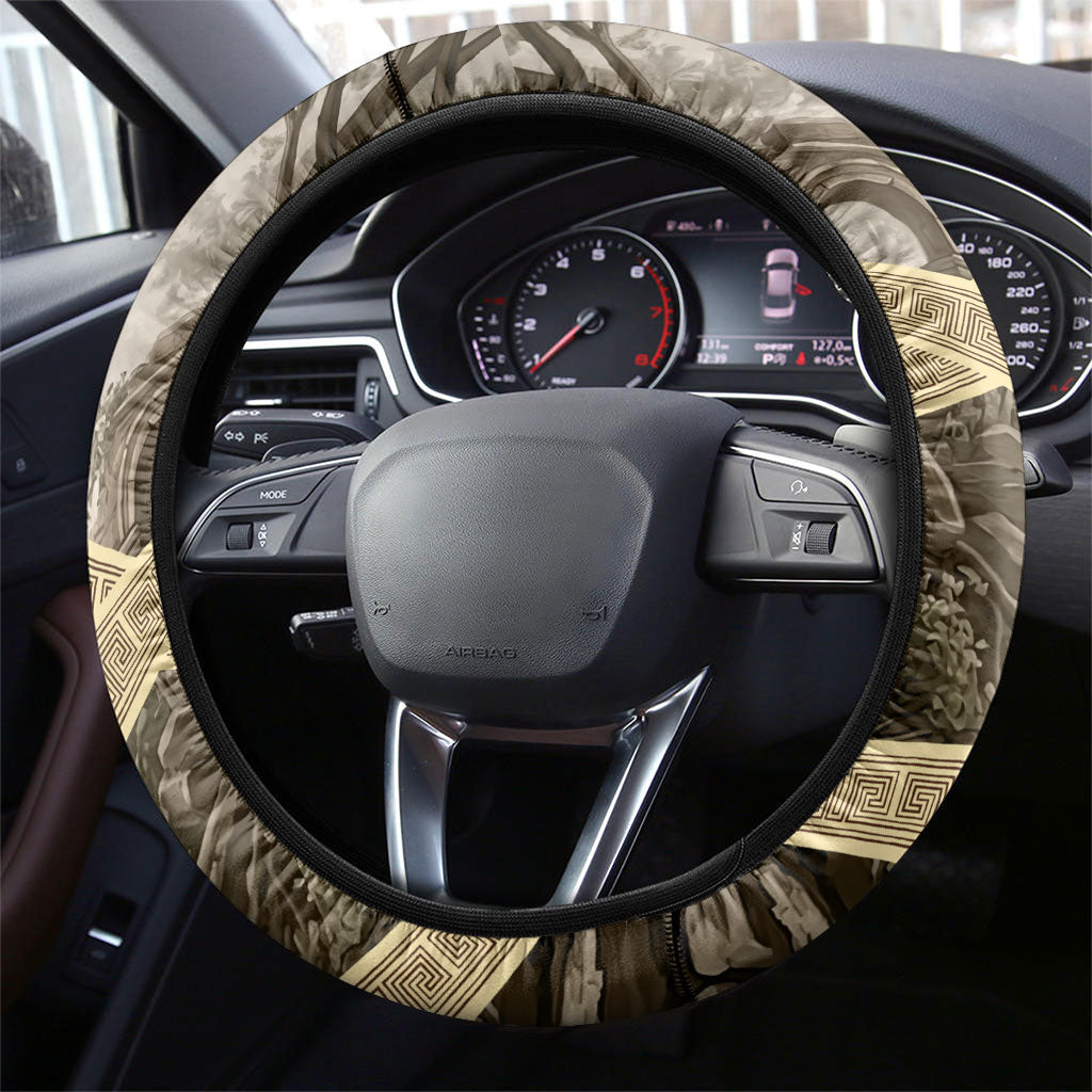 Orpheus Greek Mythology Lyre Musician Steering Wheel Cover Vintage Ancient Greek Meander Classical Statue