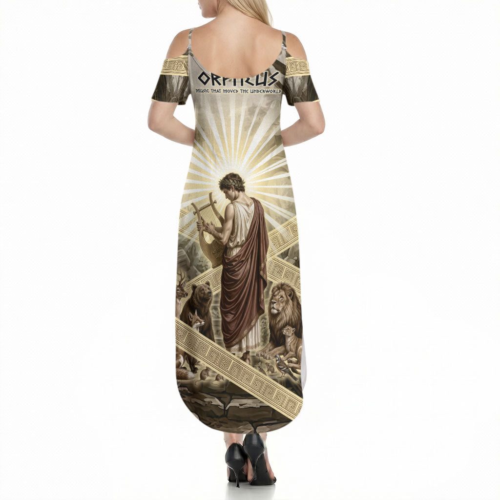 Orpheus Greek Mythology Lyre Musician Summer Maxi Dress Vintage Ancient Greek Meander Classical Statue