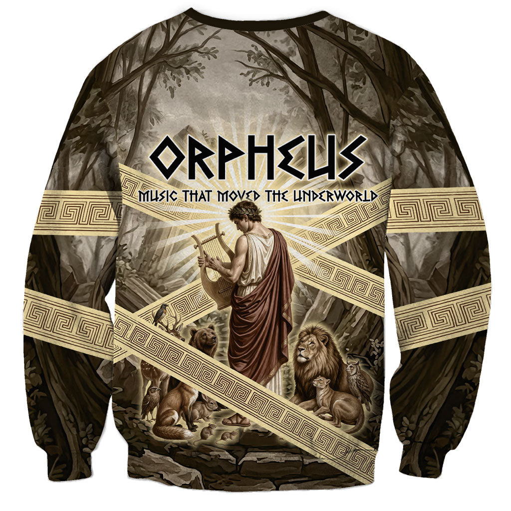 Orpheus Greek Mythology Lyre Musician Sweatshirt Vintage Ancient Greek Meander Classical Statue