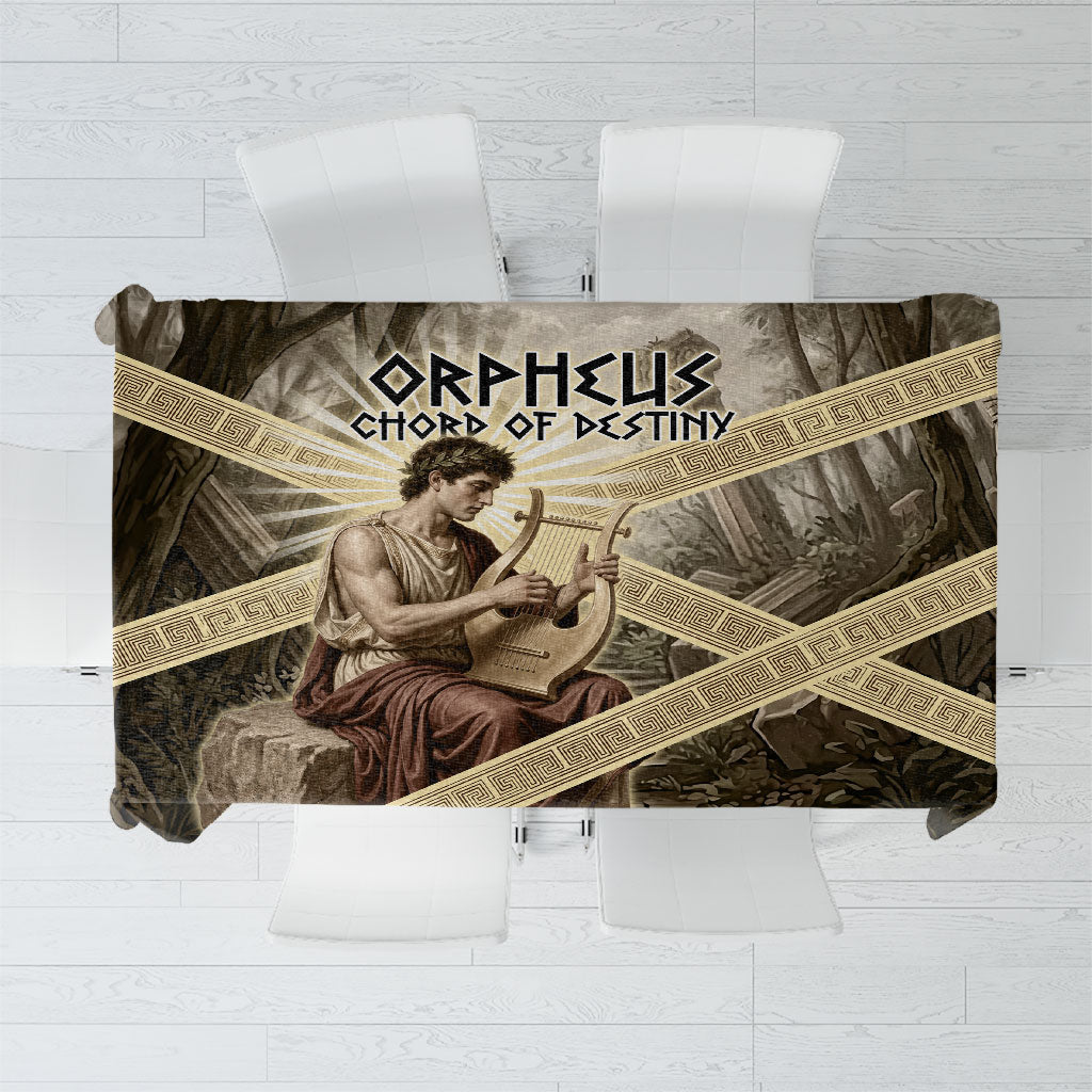 Orpheus Greek Mythology Lyre Musician Tablecloth Vintage Ancient Greek Meander Classical Statue