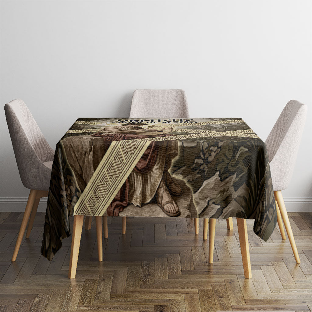 Orpheus Greek Mythology Lyre Musician Tablecloth Vintage Ancient Greek Meander Classical Statue
