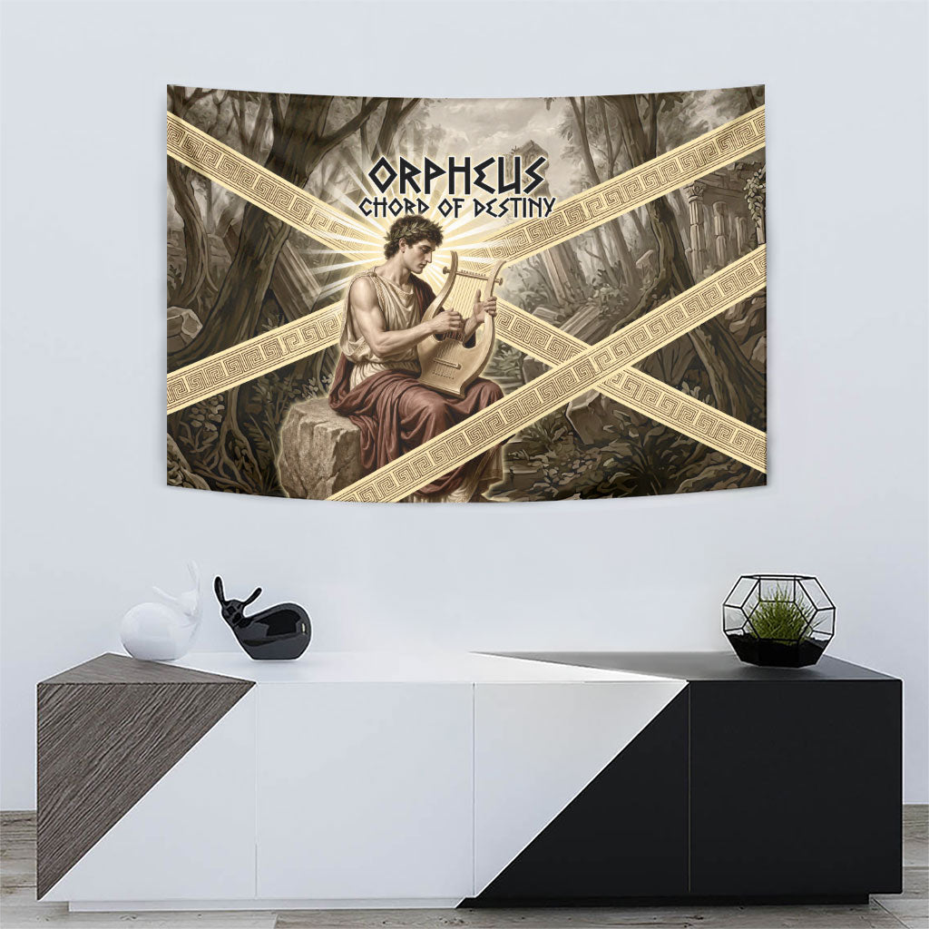 Orpheus Greek Mythology Lyre Musician Tapestry Vintage Ancient Greek Meander Classical Statue