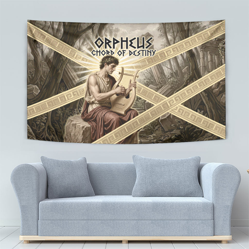 Orpheus Greek Mythology Lyre Musician Tapestry Vintage Ancient Greek Meander Classical Statue