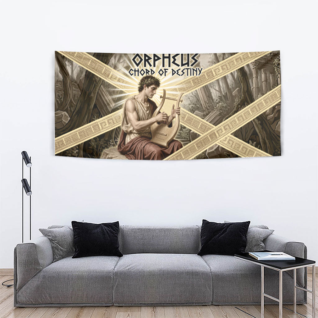 Orpheus Greek Mythology Lyre Musician Tapestry Vintage Ancient Greek Meander Classical Statue