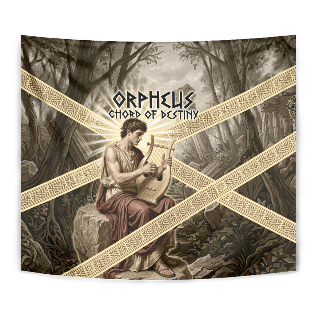 Orpheus Greek Mythology Lyre Musician Tapestry Vintage Ancient Greek Meander Classical Statue