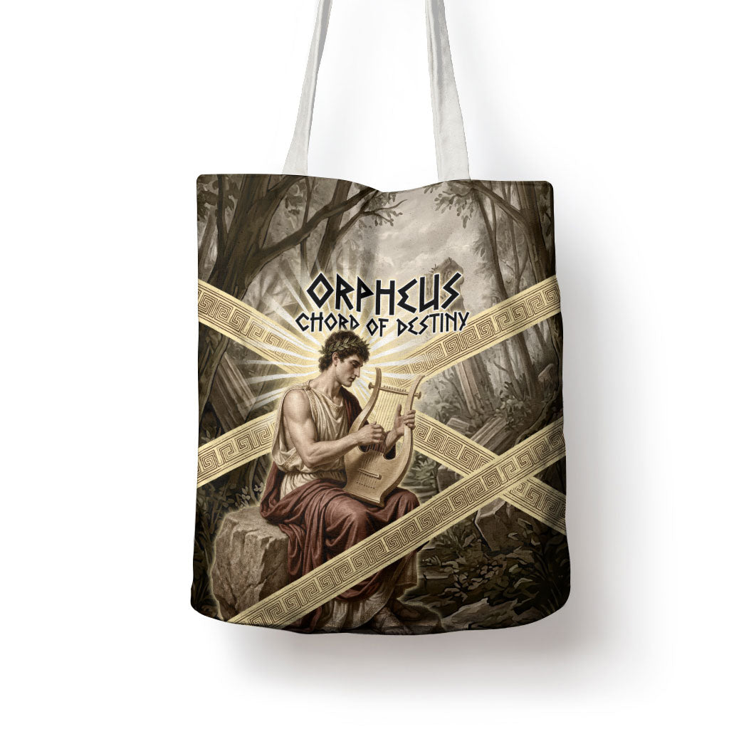 Orpheus Greek Mythology Lyre Musician Tote Bag Vintage Ancient Greek Meander Classical Statue