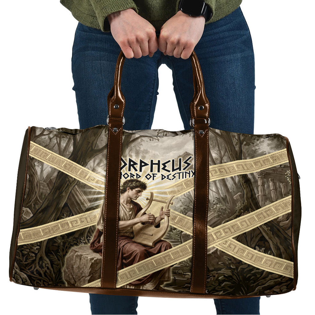 Orpheus Greek Mythology Lyre Musician Travel Bag Vintage Ancient Greek Meander Classical Statue