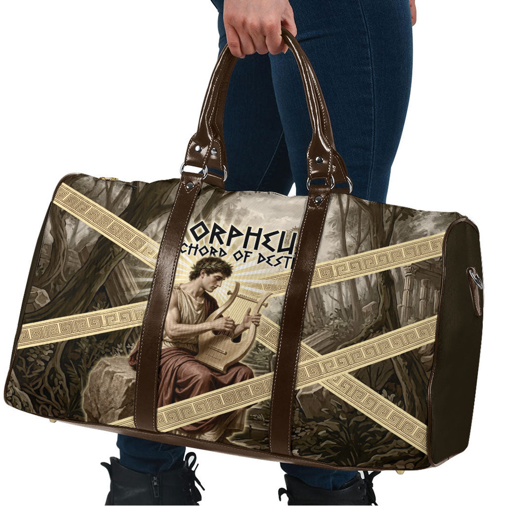 Orpheus Greek Mythology Lyre Musician Travel Bag Vintage Ancient Greek Meander Classical Statue