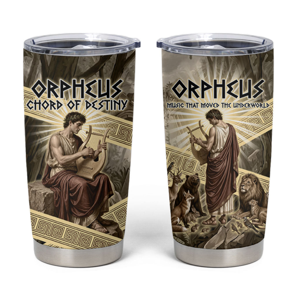 Orpheus Greek Mythology Lyre Musician Tumbler Cup Vintage Ancient Greek Meander Classical Statue