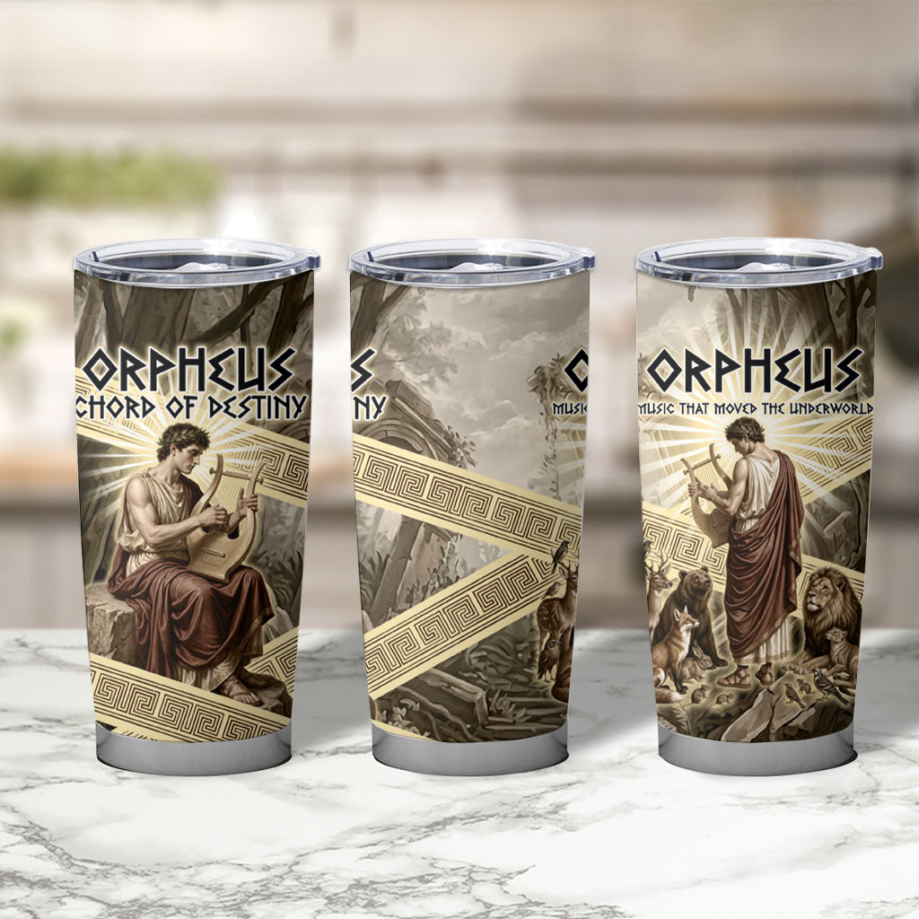 Orpheus Greek Mythology Lyre Musician Tumbler Cup Vintage Ancient Greek Meander Classical Statue