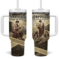Orpheus Greek Mythology Lyre Musician Tumbler With Handle Vintage Ancient Greek Meander Classical Statue