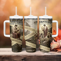 Orpheus Greek Mythology Lyre Musician Tumbler With Handle Vintage Ancient Greek Meander Classical Statue
