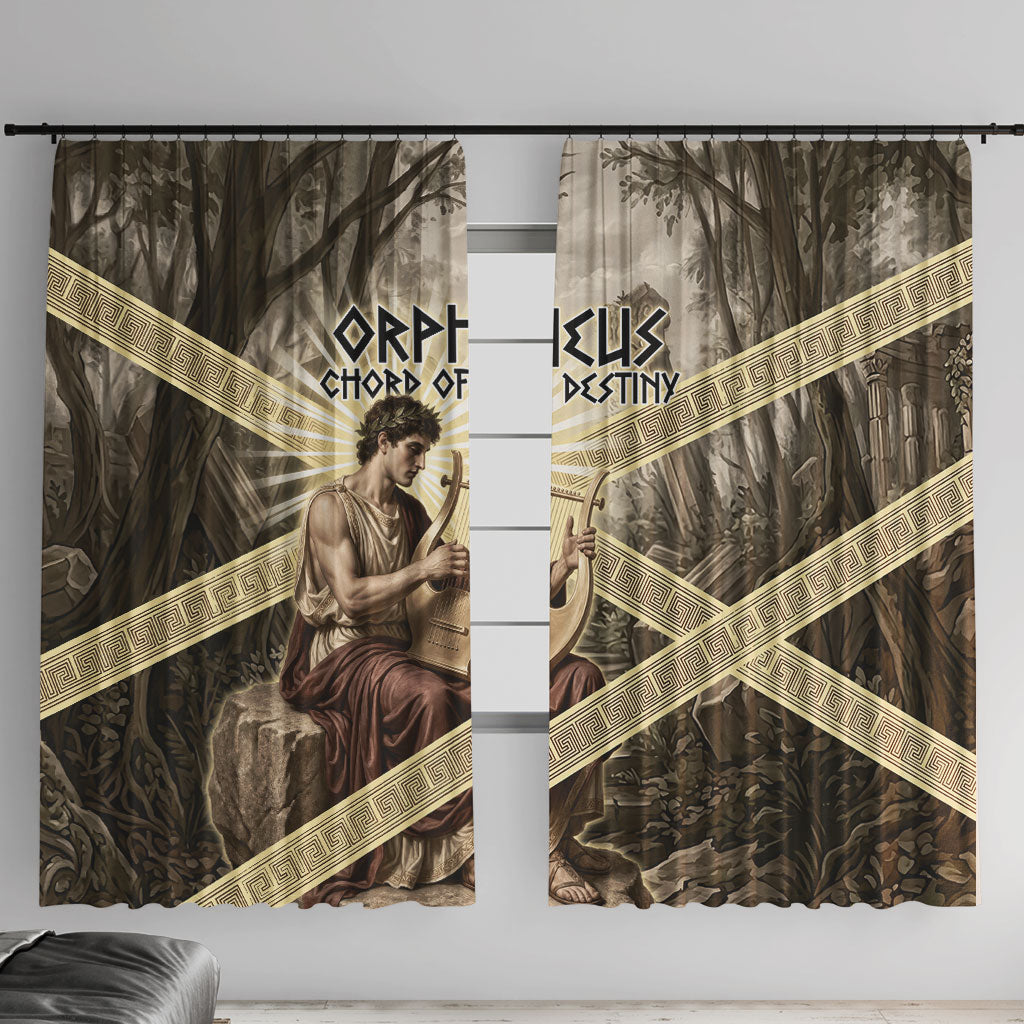 Orpheus Greek Mythology Lyre Musician Window Curtain Vintage Ancient Greek Meander Classical Statue