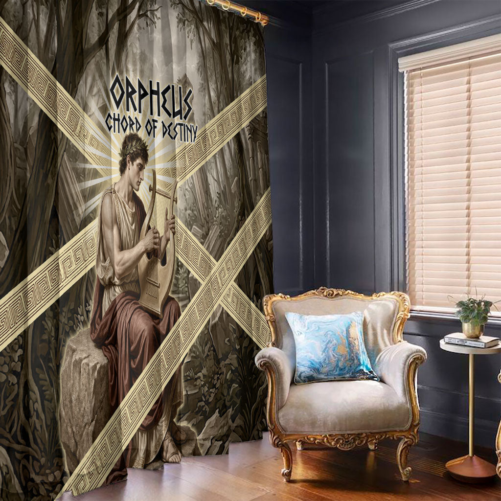 Orpheus Greek Mythology Lyre Musician Window Curtain Vintage Ancient Greek Meander Classical Statue