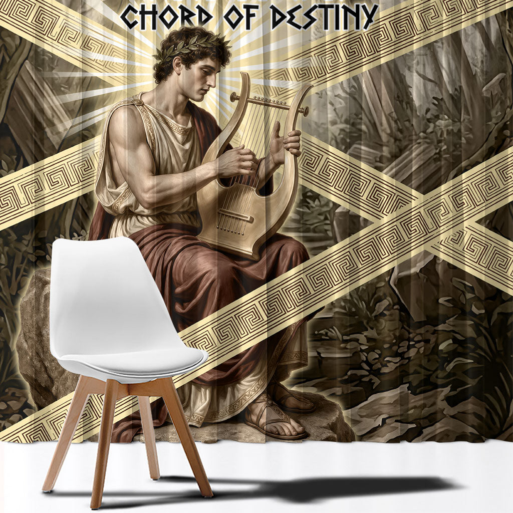 Orpheus Greek Mythology Lyre Musician Window Curtain Vintage Ancient Greek Meander Classical Statue