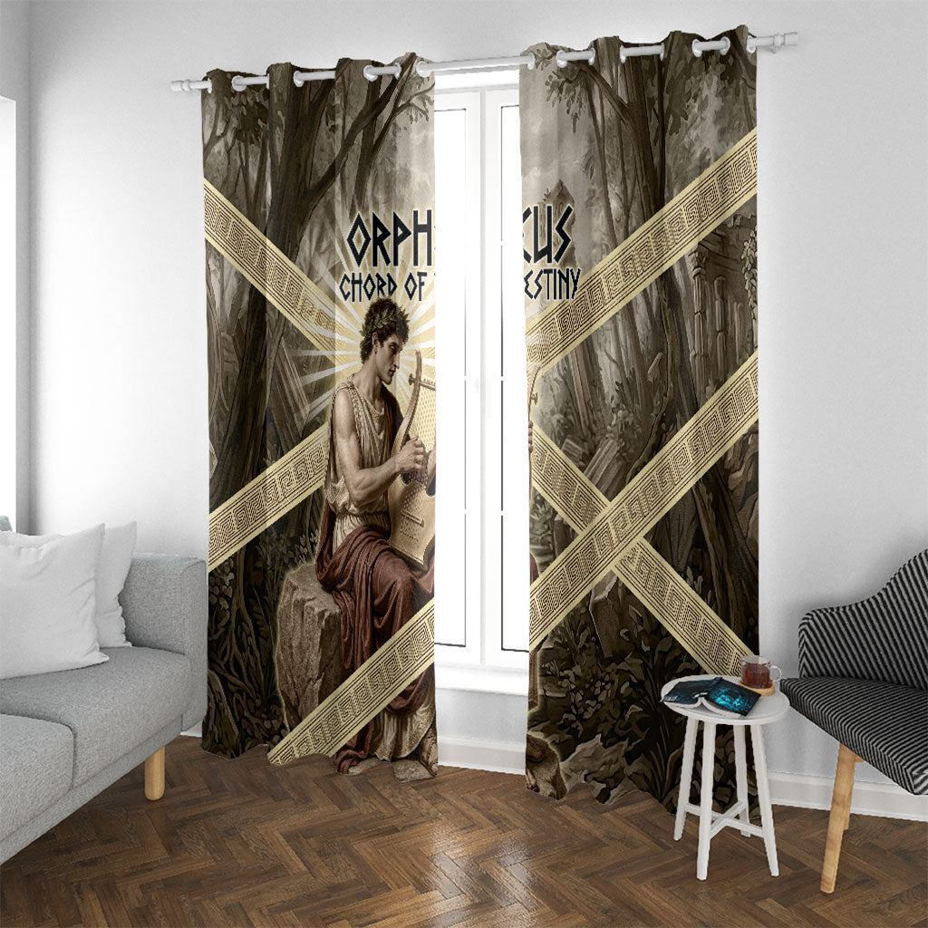 Orpheus Greek Mythology Lyre Musician Window Curtain Vintage Ancient Greek Meander Classical Statue