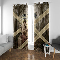 Orpheus Greek Mythology Lyre Musician Window Curtain Vintage Ancient Greek Meander Classical Statue