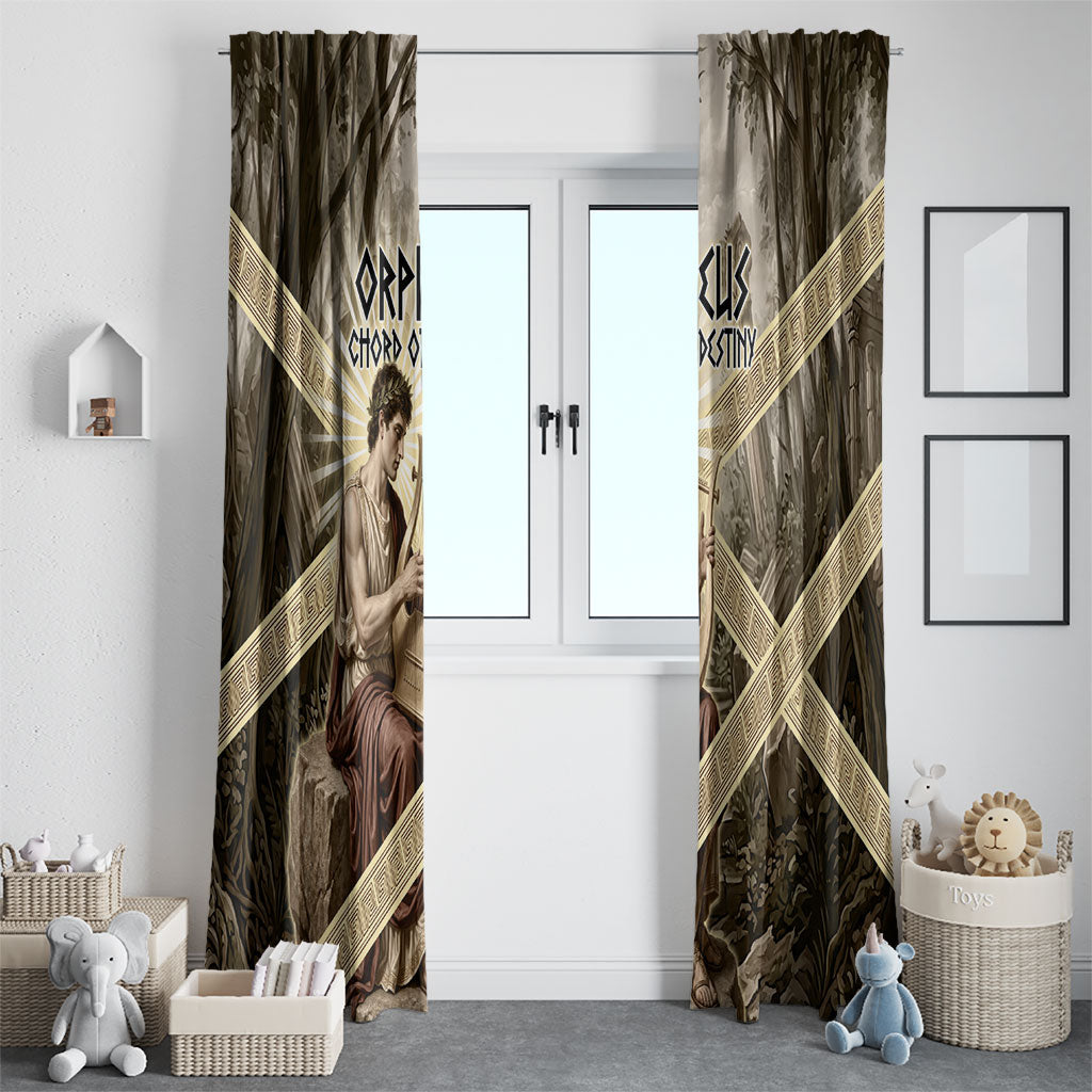 Orpheus Greek Mythology Lyre Musician Window Curtain Vintage Ancient Greek Meander Classical Statue