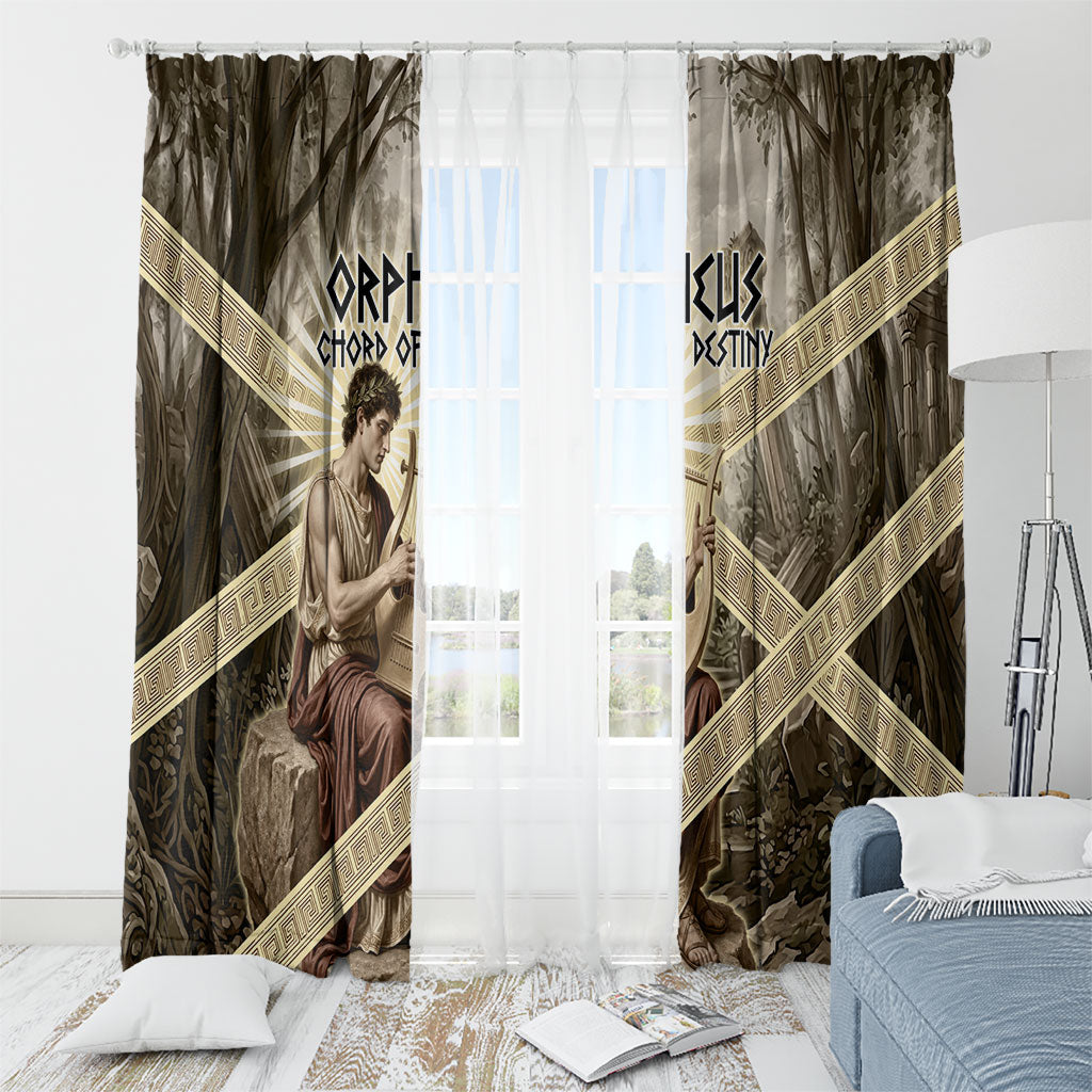 Orpheus Greek Mythology Lyre Musician Window Curtain Vintage Ancient Greek Meander Classical Statue