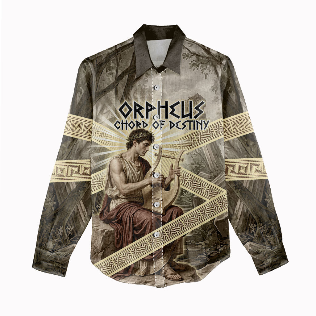 Orpheus Greek Mythology Lyre Musician Women Casual Shirt Vintage Ancient Greek Meander Classical Statue